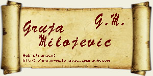 Gruja Milojević vizit kartica